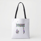 Hebrew Letter HEY made with Gemstones Tasche (Vorderseite)
