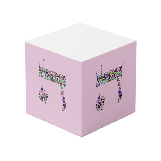 Hebrew Letter HEY Würfel (Vorderseite Schrägansicht)