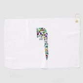 Hebrew Letter VAV Golfhandtuch (Horizontal)