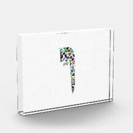 Hebrew Letter VAV made with Gemstones Fotoblock