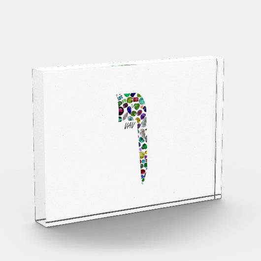 Hebrew Letter VAV made with Gemstones Fotoblock (Links)
