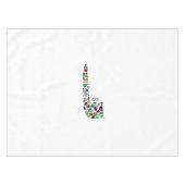 Hebrew Letter VAV Tischdecke (Vorderseite (Horizontal))