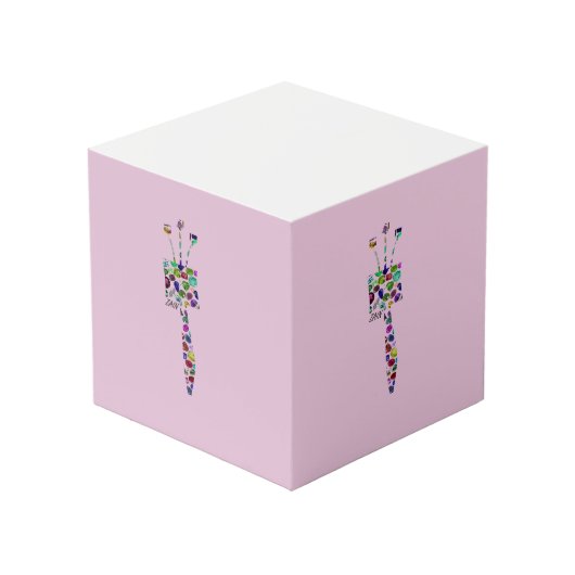 Hebrew Letter ZAIN Würfel (Vorderseite Schrägansicht)