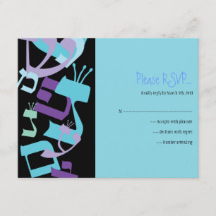 HEBREW LETTERS TREE Bar Mitzvah Repair Card RSVP Karte