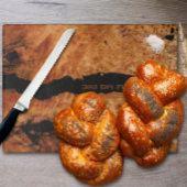Hebrew Lichvod Shabbat Imitats Wood Challah Schneidebrett