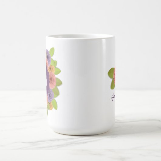 Hebrew Monogram Floral Coffee Tasse (Mittel)