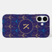 Hebrew Monogram Hanukkah Personalisiert Hanukkiah Case-Mate iPhone Hülle (Rückseite (Horizontal))