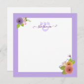 Hebrew Monogram SHIN Personalisiert Dankeschön-Kar Mitteilungskarte (Vorne/Hinten)