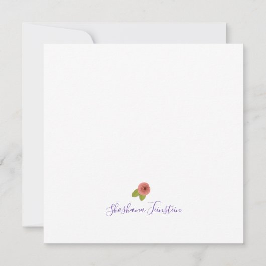 Hebrew Monogram SHIN Personalisiert Dankeschön-Kar Mitteilungskarte (Rückseite)