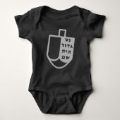 Hebrew Nes Gadol Haya Sham Dreidel Hanukkah Baby Strampler (Vorderseite)