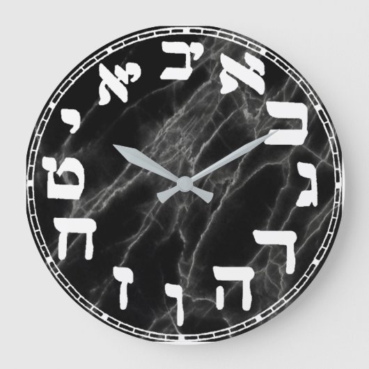 Hebrew Numbers Round Clock Große Wanduhr (Vorderseite)
