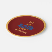 Hebrew Passover Family Sever Dinner Pappteller (Schrägansicht)