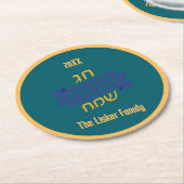 Hebrew Passover Family Wine Runder Pappuntersetzer (Angewinkelt)