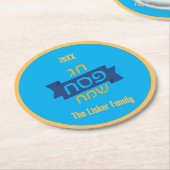 Hebrew Passover Family Wine Runder Pappuntersetzer (Angewinkelt)