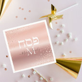hebrew-Passover Monogram-Rose Gold-Glitzer Serviette