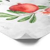 Hebrew Peace Blessing Pomegranates Canvas Print Poster (Ecke)