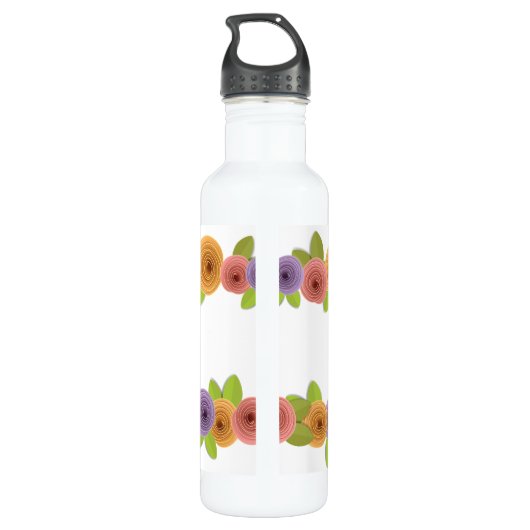 HEBREW Personalisierte Hübsche Blüte Edelstahlflasche (Rückseite)