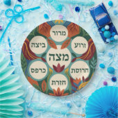 Hebrew Pesach Seder Plate for Passover Dinner Pappteller (Party)