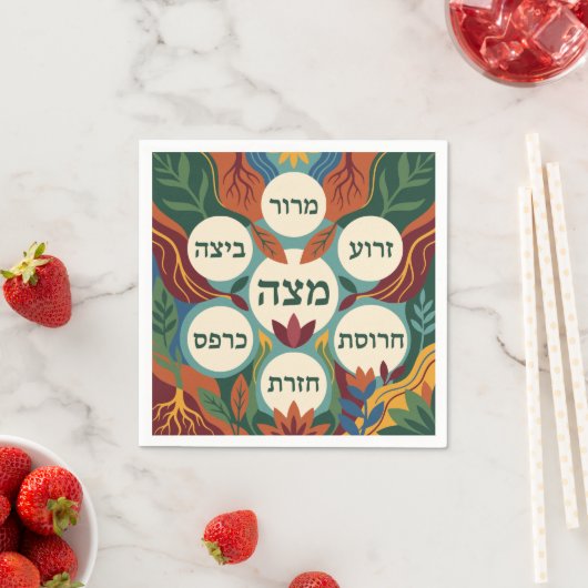 Hebrew Pesach Seder Plate for Passover Dinner  Serviette (Beispiel)