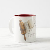 Hebrew Purim Sameach Megillat Esther Zweifarbige Tasse (Vorderseite Links)