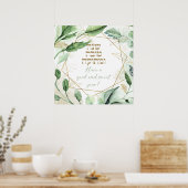 Hebrew Rosh Hashana Greetings Watercolor-Blätter Poster (Küche)