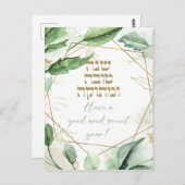 Hebrew Rosh Hashana Greetings Watercolor-Blätter Postkarte (Vorne/Hinten)