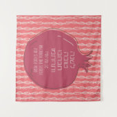 Hebrew Rosh Hashana Grüße mit Granatapfel Wandteppich (Vorderseite (Horizontal))