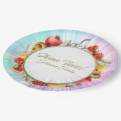 Hebrew Rosh Hashanah Pappteller (Schrägansicht)