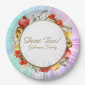 Hebrew Rosh Hashanah Pappteller (Vorderseite)