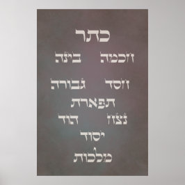 Hebrew Sefirot - Baum des Lebens - Dunkler Hinterg Poster