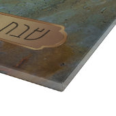 Hebrew Shabbat Shalom Imitats Gem Stone Challah Schneidebrett (Ecke)