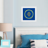 Hebrew Shalom Jerusalem Gold auf Blue Foil Prints Foliendrucke (In Situ (Schlafzimmer))