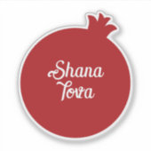 Hebrew Shana Tova und Apple Aufkleber (Vorderseite)