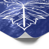 Hebrew Shema Barock Border on Blue Paint Art Poster (Ecke)