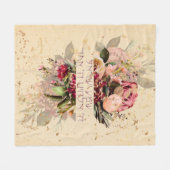 Hebrew Shema Israel - jüdisches Gebet mit Blume Fleecedecke (Vorderseite (Horizontal))