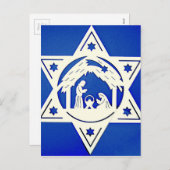 HEBREW STAR MIT NATIVITÄTSCHRISTMAS FEIERTAGSPOSTKARTE (Vorne/Hinten)