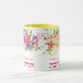 Hebrew Vielen Dank Watercolor Dankbarkeit Tasse (Zentrum)