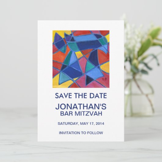 Hebrew Word Chai - Leben Save The Date (Stehend Vorderseite)