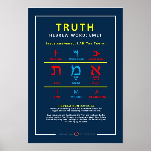 Hebrew Word Emet Poster (Vorne)