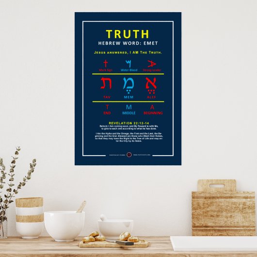 Hebrew Word Emet Poster (Küche)