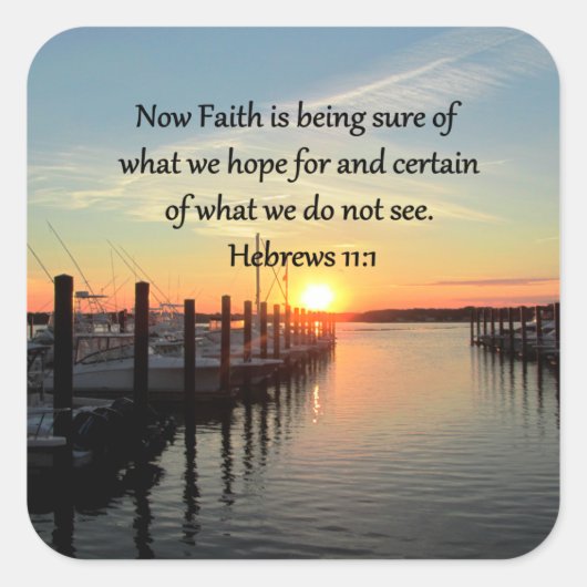 HEBREWS 11:11 SONNENDESIGN QUADRATISCHER AUFKLEBER (Vorderseite)