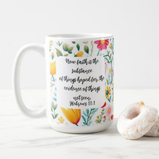 Hebrews 11:1 Coffee Mug Kaffeetasse (Mit Donut)