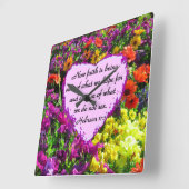 HEBREWS 11:1 FLORALISCHE DESIGN QUADRATISCHE WANDUHR (Winkel)