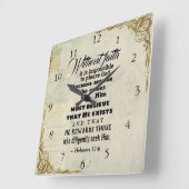 Hebrews 11:6 quadratische wanduhr (Winkel)