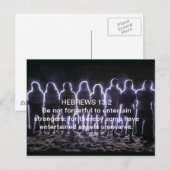 HEBREWS 13:2 ENTERTAINENANGELN POSTKARTE (Vorne/Hinten)