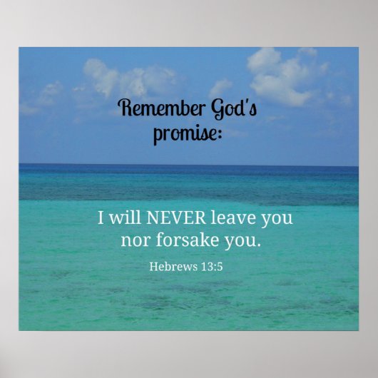 Hebrews 13:5 I will never leave you nor forsake... Poster (Vorne)