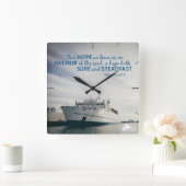 Hebrews 6:19 Wall Clock Quadratische Wanduhr (Zuhause)