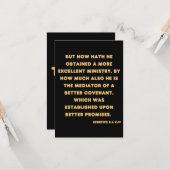 Hebrews 8:6 KJV Bible Verse Gruß Karte (Vorderseite/Rückseite Beispiel)