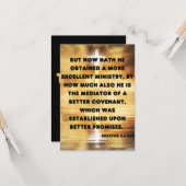 Hebrews 8:6 KJV Bible Verse Pic Gruß Karte (Vorderseite/Rückseite Beispiel)