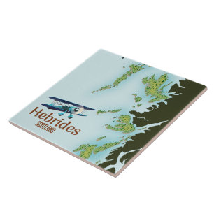 Hebriden Schottland Reisekarte. Fliese